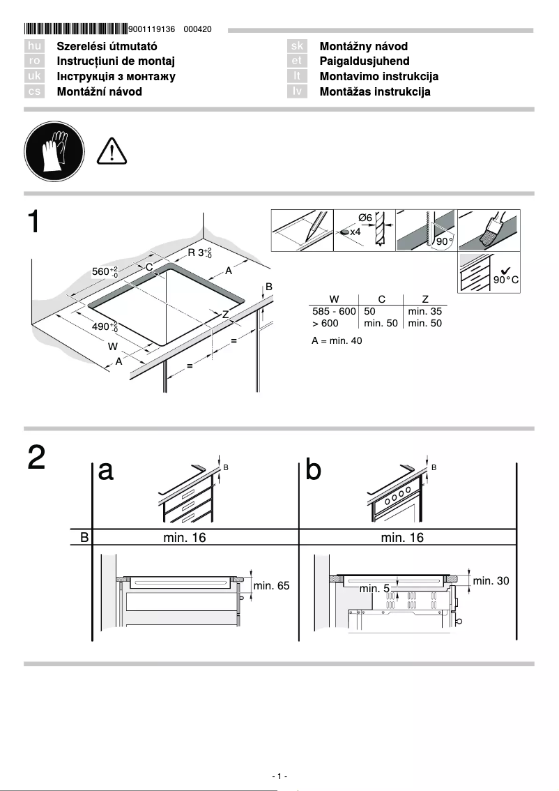 Página 1 del manual Guía de instalación Neff T46BD53N2