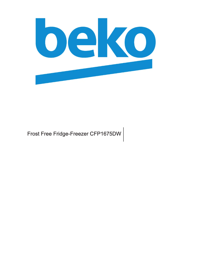 Page n°1 - Manuel utilisateur Beko CFP1675D