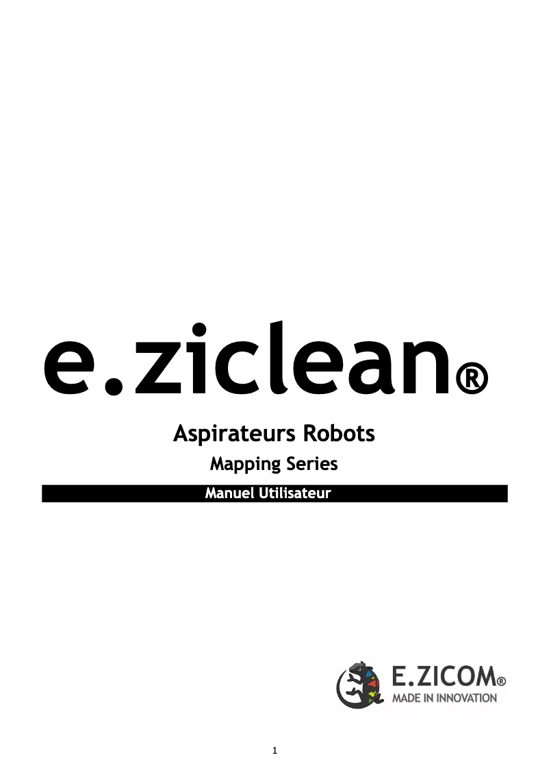 Page 1 de la notice Manuel utilisateur EZIclean Mapping Sweepy