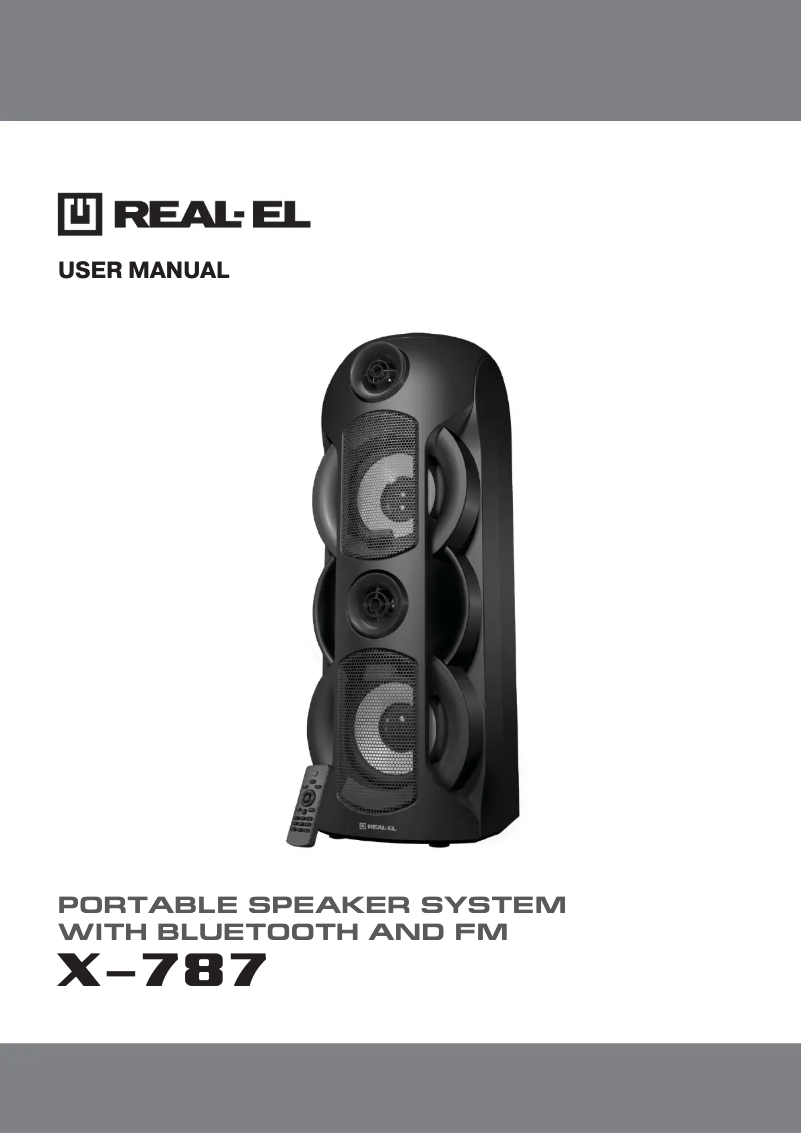 Page n°1 - Manuel utilisateur Real-El X-787