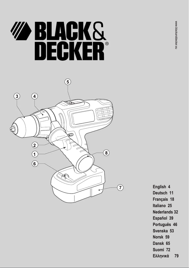 Page 1 de la notice Manuel utilisateur Black & Decker HP188F4BK