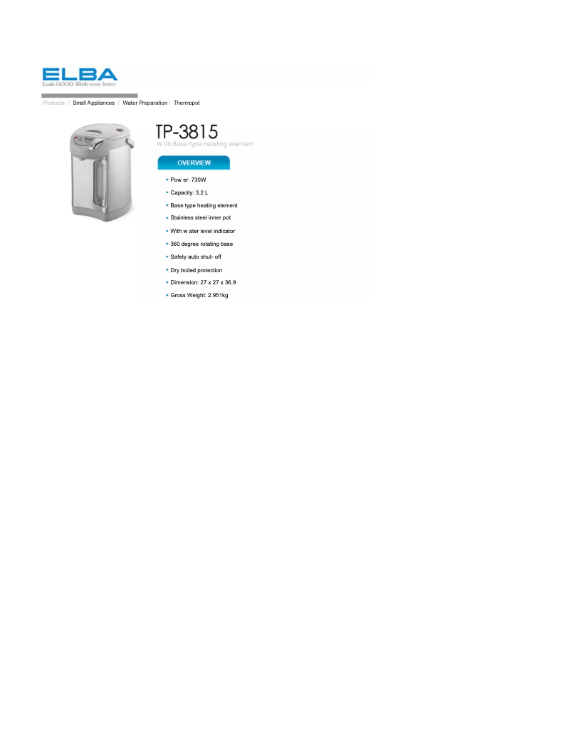 Image de la première page du manuel de l'appareil TP-3815