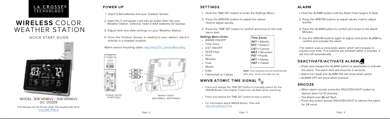 Image de la première page du manuel de l'appareil 308-1414BV2