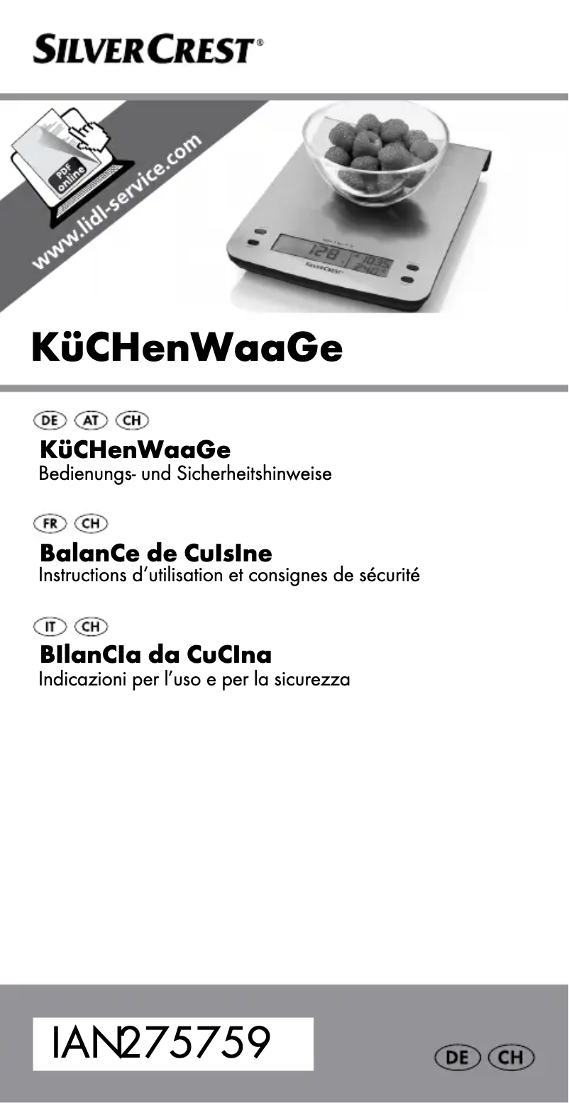 Page n°1 - Manuel utilisateur SilverCrest HG01046A