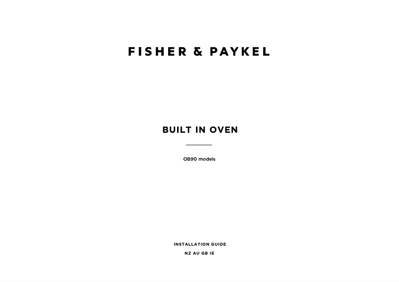 Page 1 de la notice Guide d'installation Fisher & Paykel OB90S9MEX3