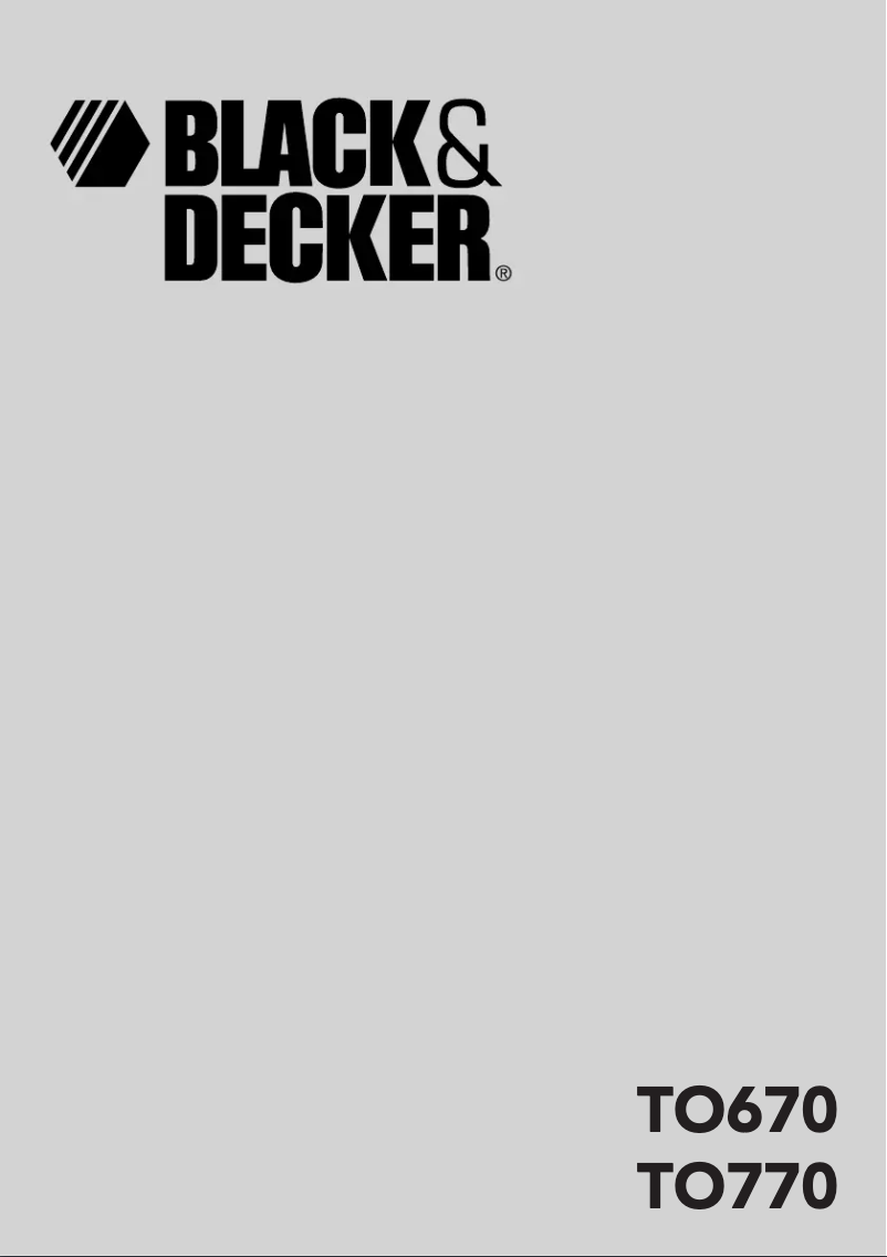 Page 1 de la notice Manuel utilisateur Black & Decker TO770