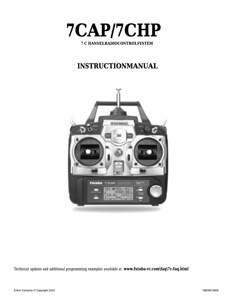 Página 1 del manual Manual de usuario Futaba 7CAP