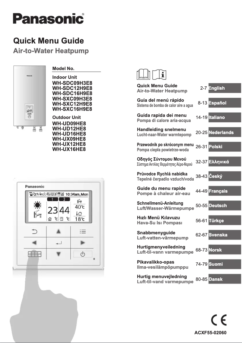 Page 1 de la notice Manuel utilisateur Panasonic WH-UD09HE8