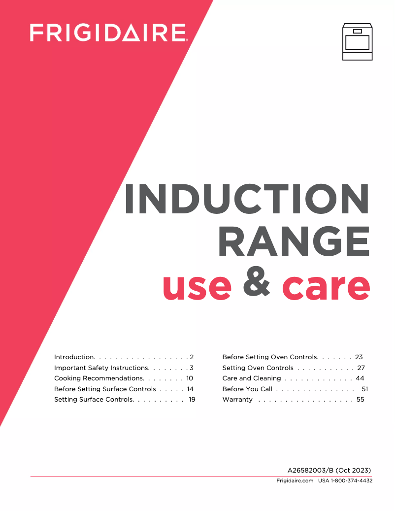Page n°1 - Manuel utilisateur Frigidaire PCFI3080AF