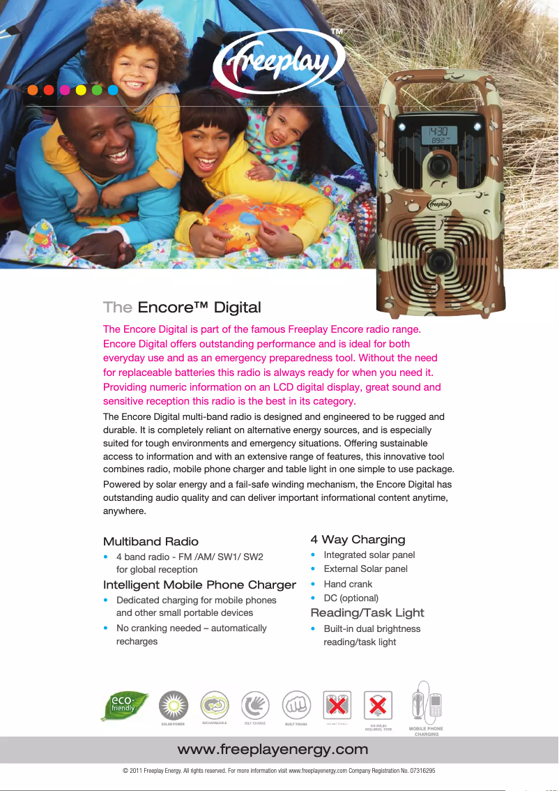 Page 1 de la notice Manuel utilisateur Freeplay Encore Digital