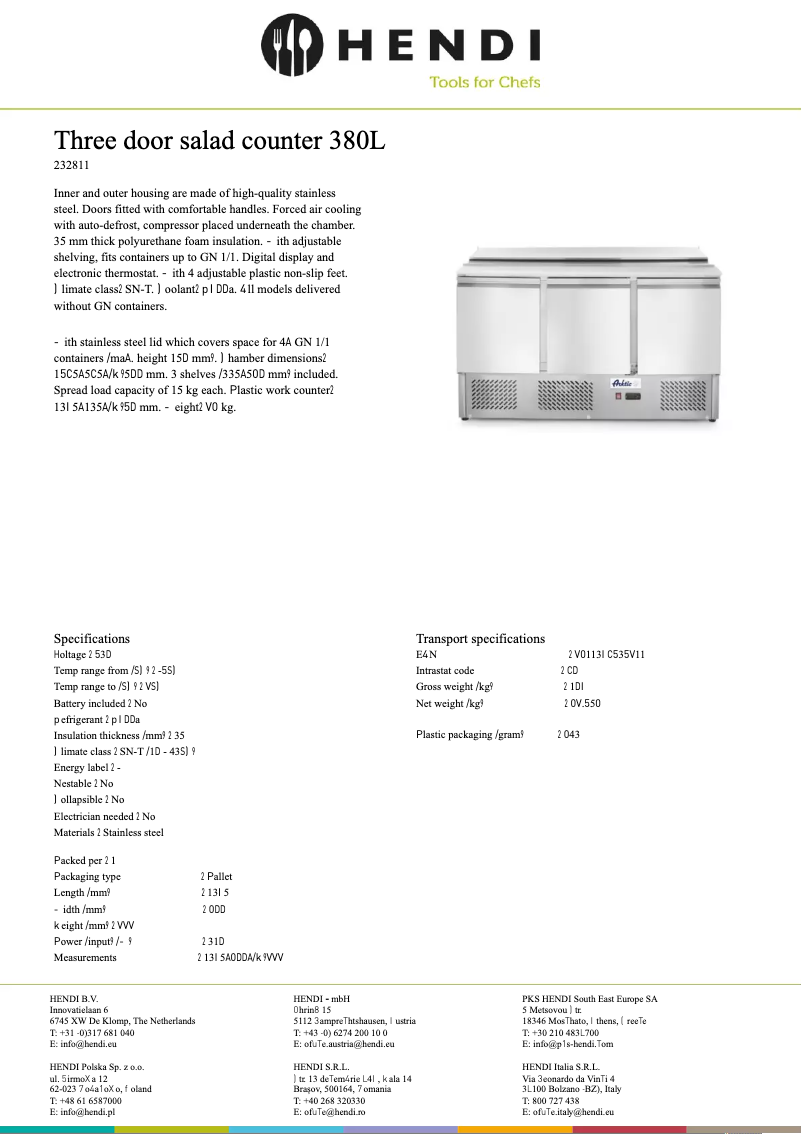 Page 1 de la notice Fiche technique Arktic 232811
