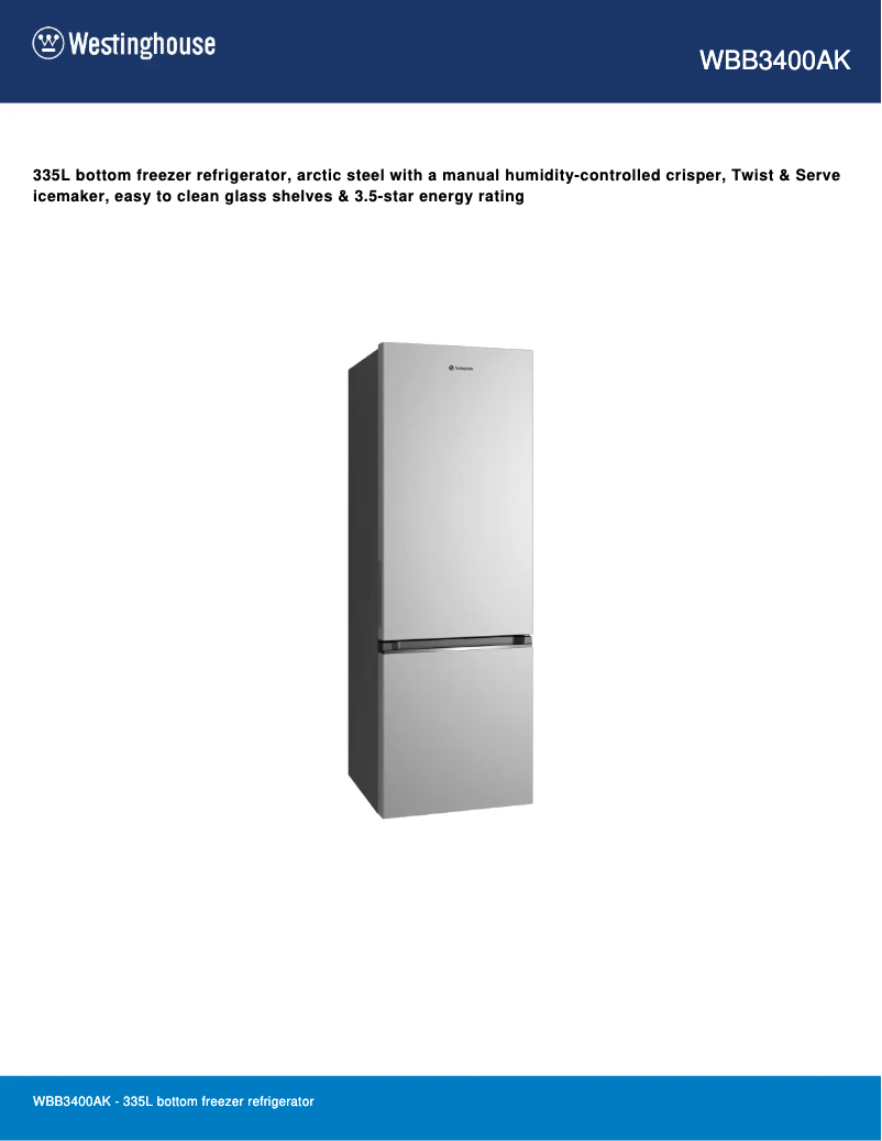 Image de la première page du manuel de l'appareil WBB3400AK