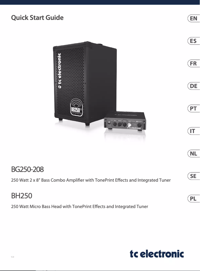 Page 1 de la notice Guide de démarrage rapide TC Electronic BG250-208