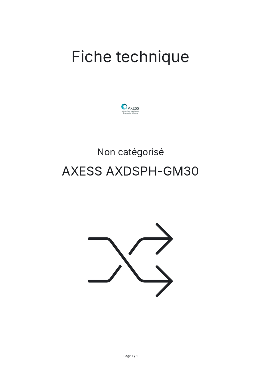 Image de la première page du manuel de l'appareil AXDSPH-GM30