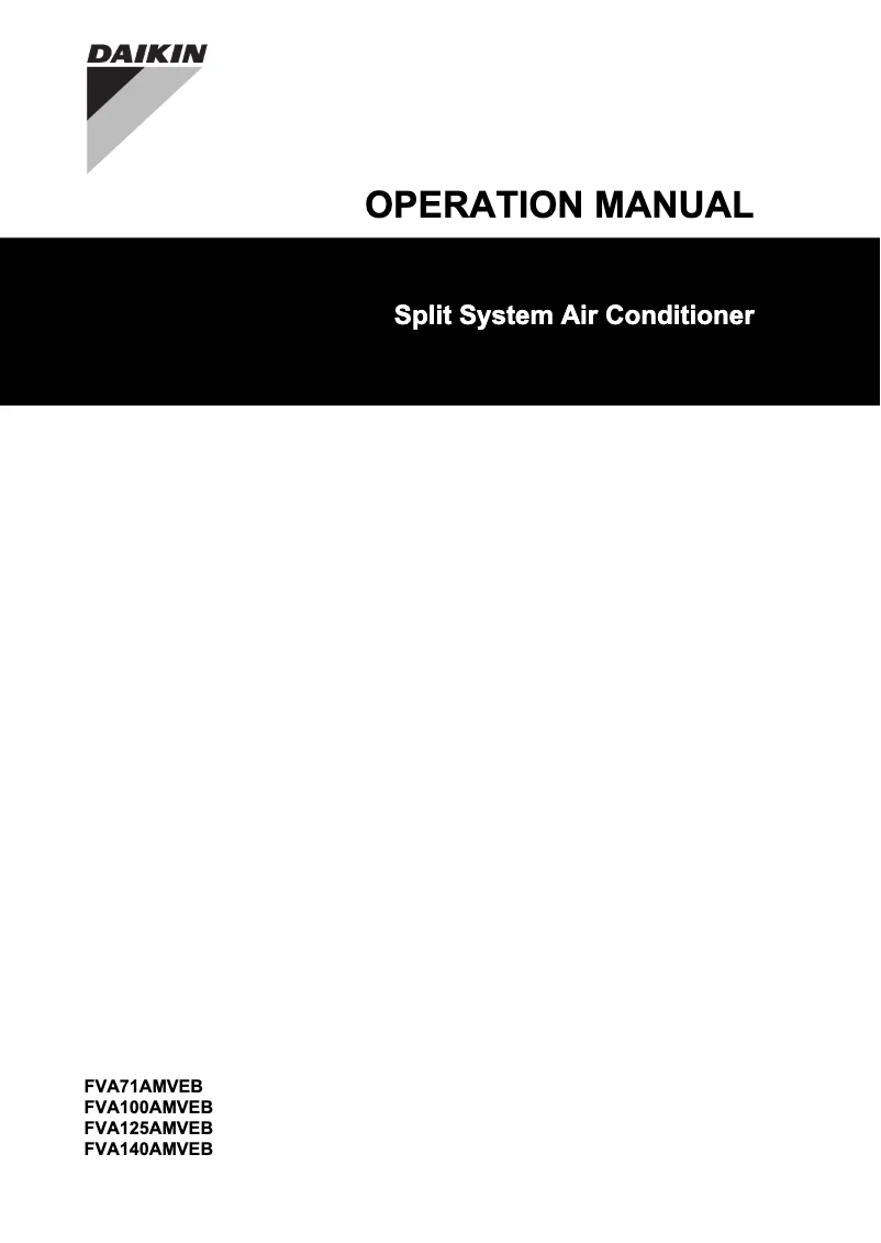 Page n°1 - Manuel utilisateur Daikin FVA140AMVEB