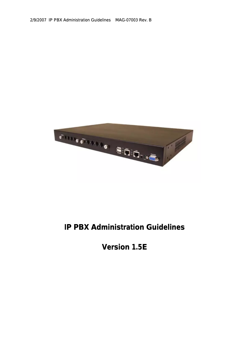 Page n°1 - Manuel utilisateur EnGenius SP-980 A SIP Gateway, Server, Client & Trunk