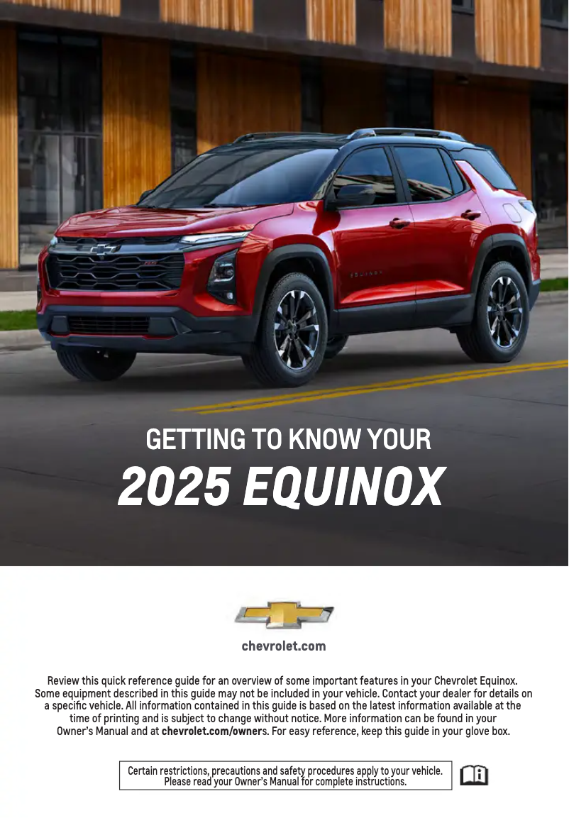 Image de la première page du manuel de l'appareil Equinox (2025)