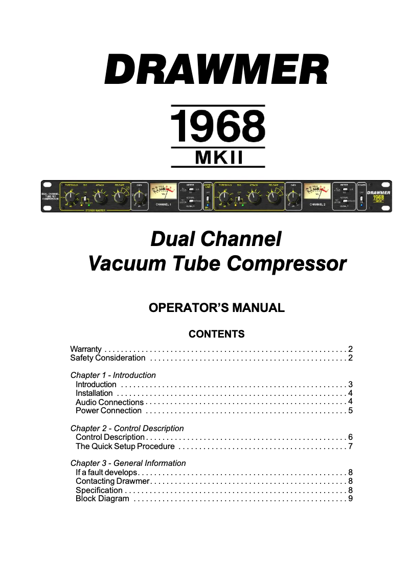 Page 1 de la notice Manuel utilisateur Drawmer 1968 MkII