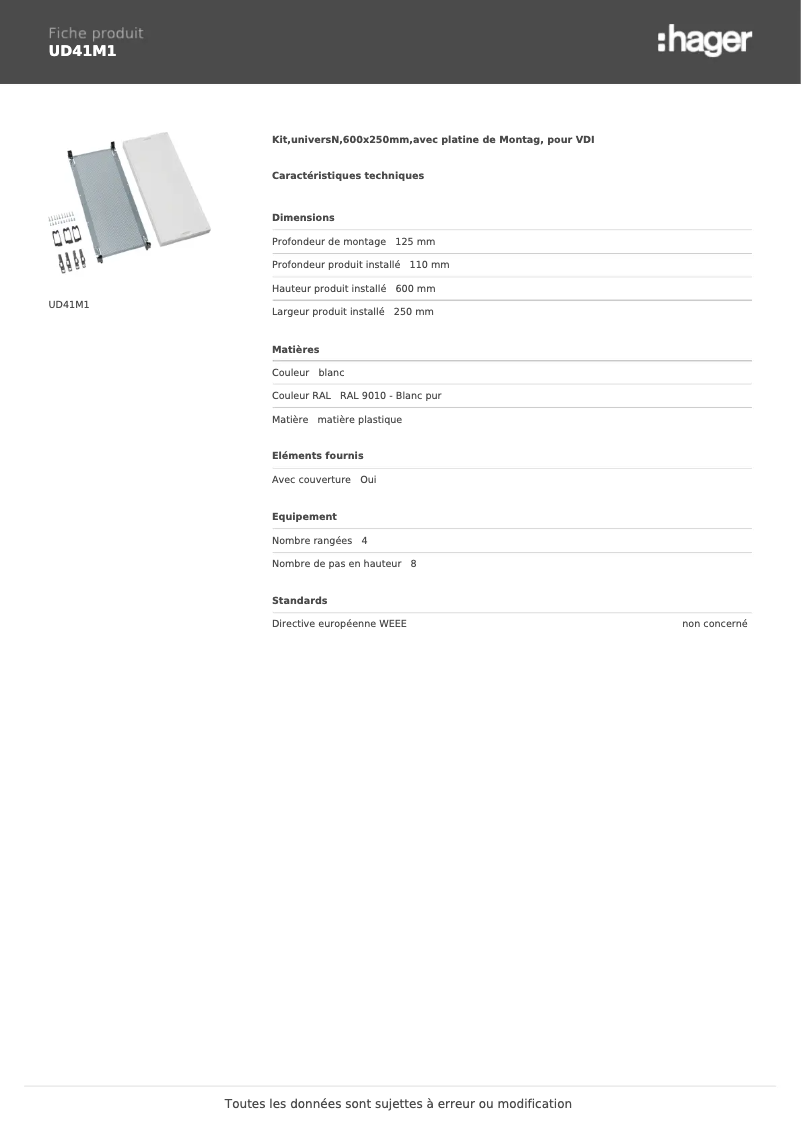 Image de la première page du manuel de l'appareil UD41M1