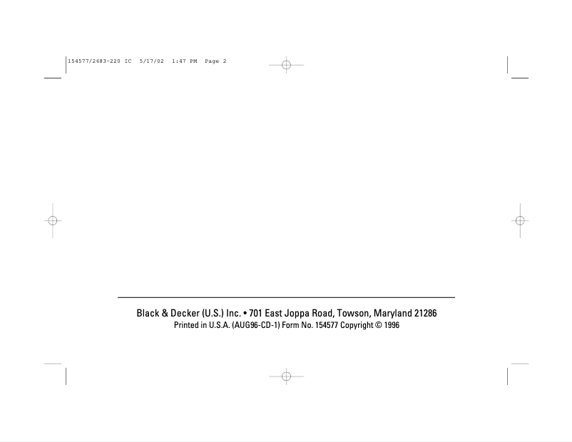 Page n°1 - Manuel utilisateur Black & Decker 2683-220
