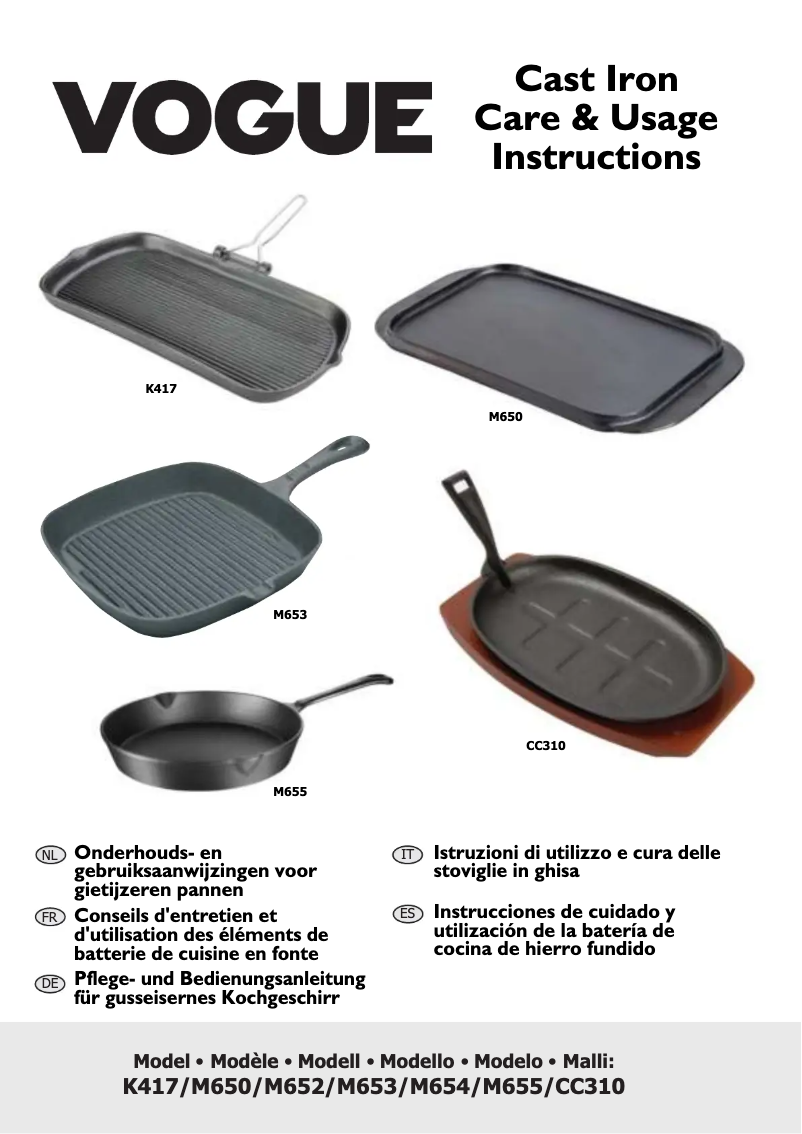 Page n°1 - Manuel utilisateur Vogue K417