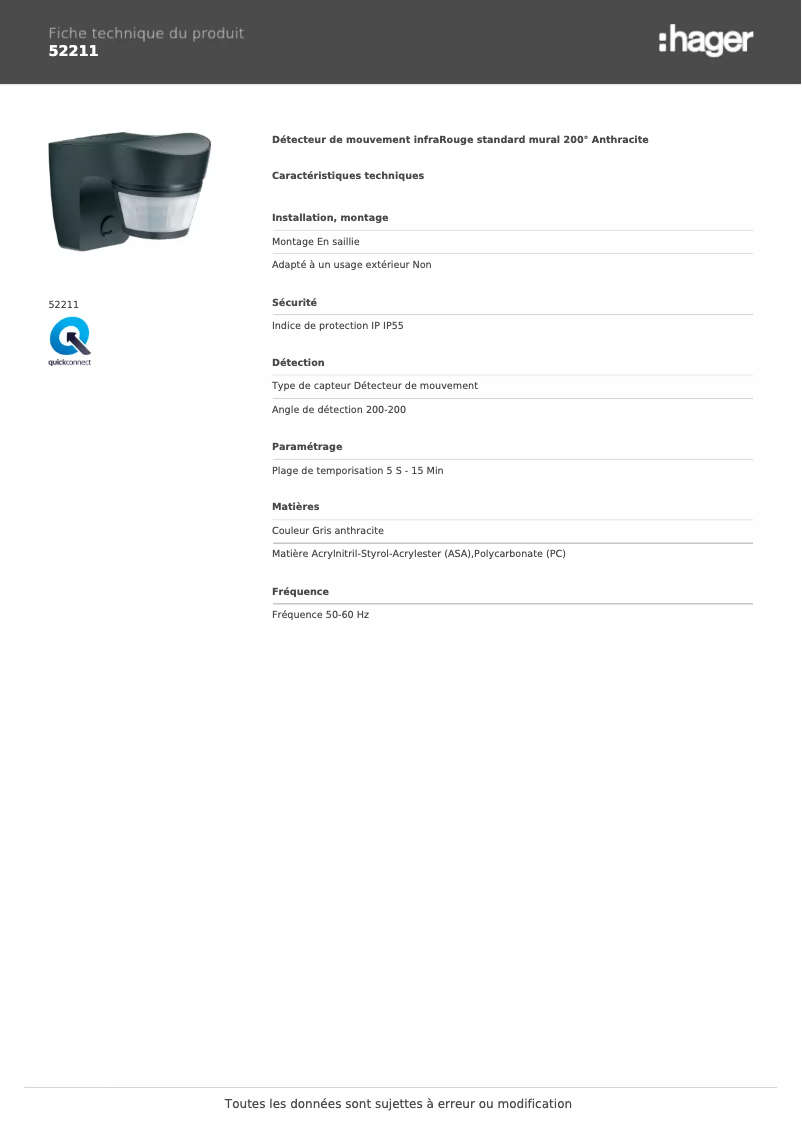 Image de la première page du manuel de l'appareil 52211