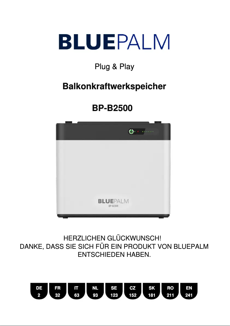 Imagen de la primera página del manual del dispositivo BP-B2500