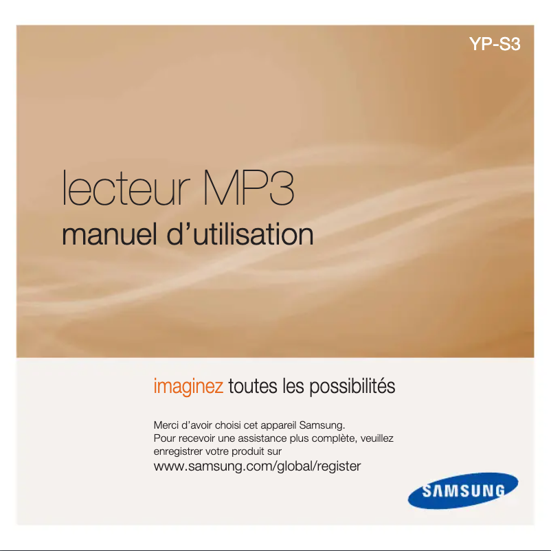 Page n°1 - Manuel utilisateur Samsung YP-S3JQR