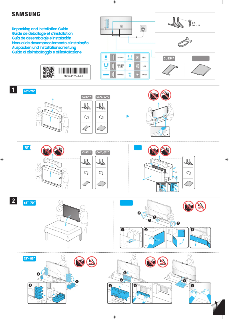 Page 1 de la notice Manuel utilisateur Samsung UE65CU8502K