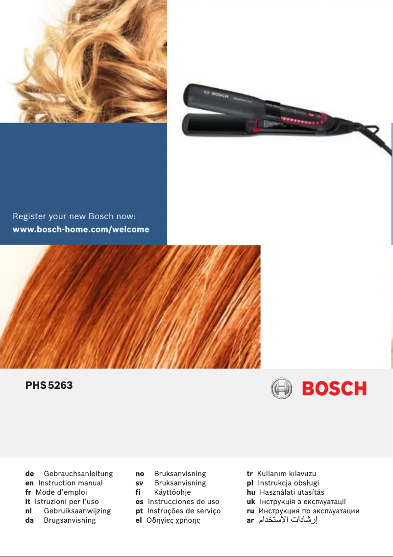 Page 1 de la notice Manuel utilisateur Bosch BrilliantCare Quattro-Ion PHS5263