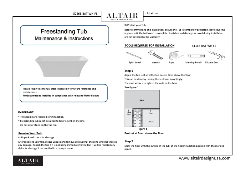 Image de la première page du manuel de l'appareil Carani 52665-BAT-WH-FB