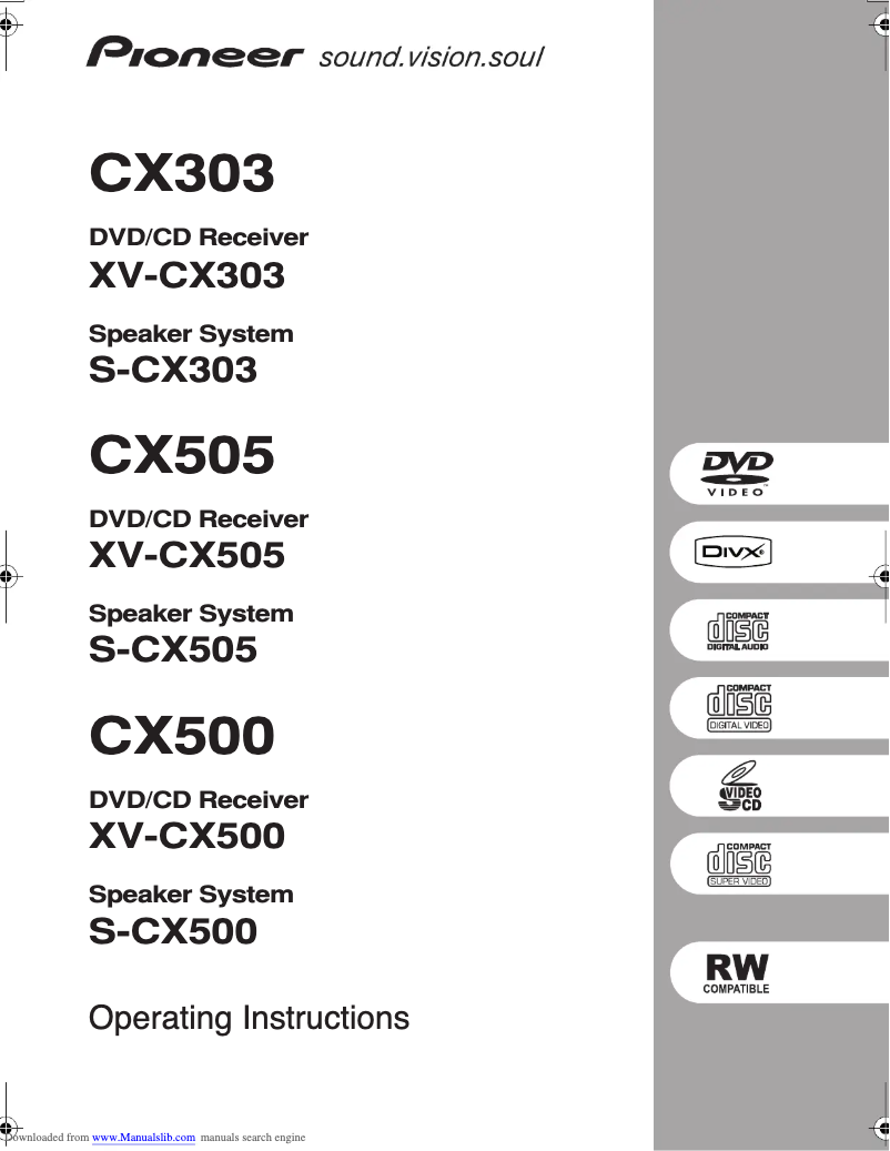 Image de la première page du manuel de l'appareil S-CX505