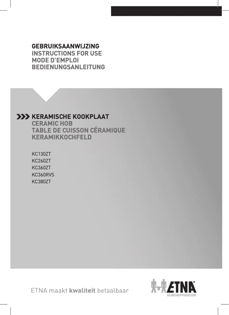 Page n°1 - Manuel utilisateur Etna KC160ZT