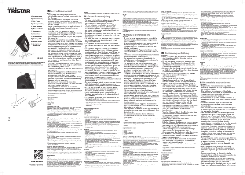 Página 1 del manual Manual de usuario TriStar MX-4201