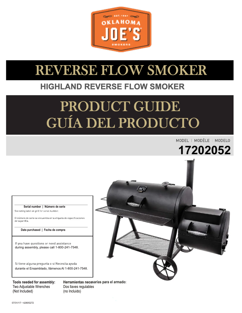 Page 1 de la notice Manuel utilisateur Oklahoma Joe 17202052