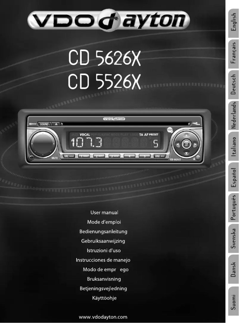 Page n°1 - Manuel utilisateur VDO Dayton CD 5526 X