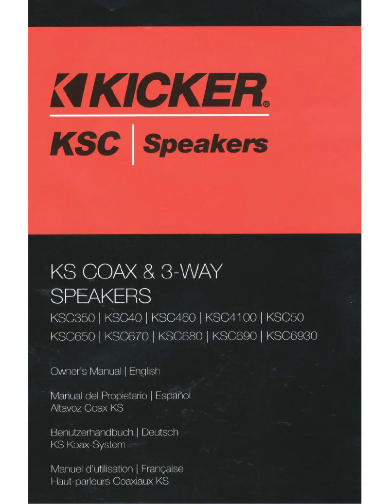 Page 1 de la notice Manuel utilisateur Kicker 44KSC69304