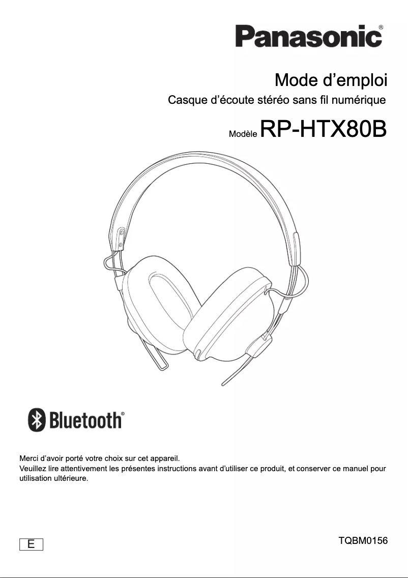 Page 1 de la notice Manuel utilisateur Panasonic RP-HTX80BE
