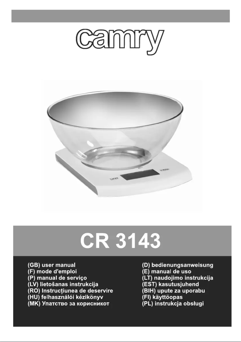 Página 1 del manual Manual de usuario Camry CR 3143