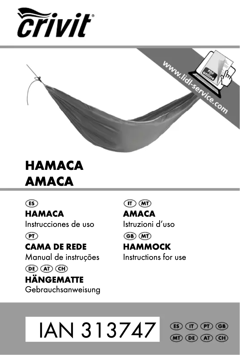 Page n°1 - Manuel utilisateur Crivit IAN 313747