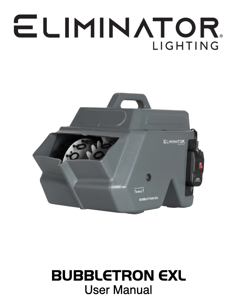 Página 1 del manual Manual de usuario Eliminator Lighting BUBBLETRON EXL