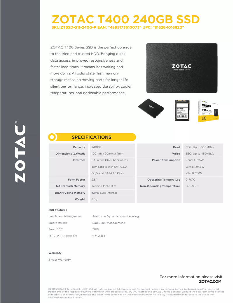 Image de la première page du manuel de l'appareil Zone Touch T400