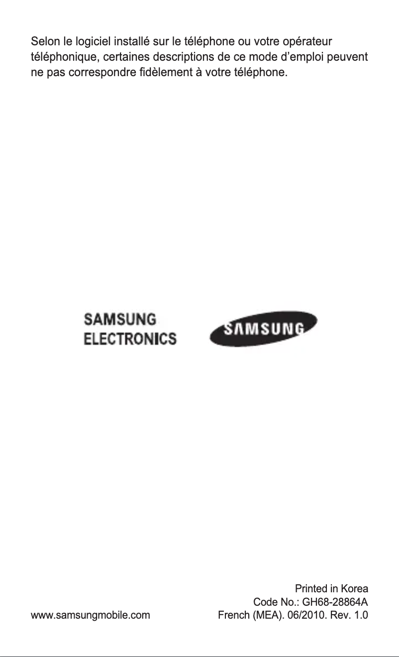 Image de la première page du manuel de l'appareil GT-C5010