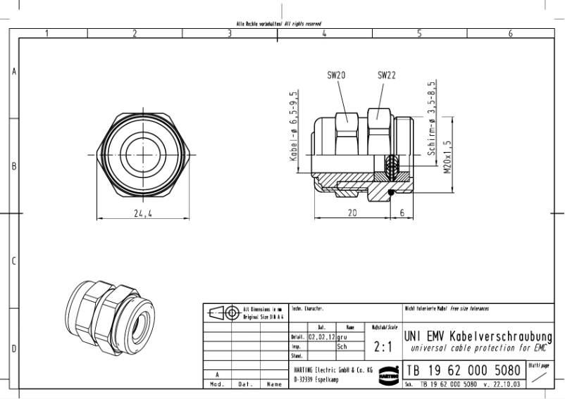 Página 1 del manual Manual de usuario Harting 19 62 000 5080