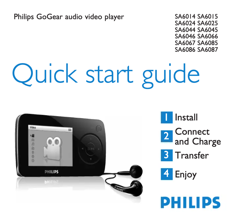 Page n°1 - Guide de démarrage rapide Philips GoGear SA6046