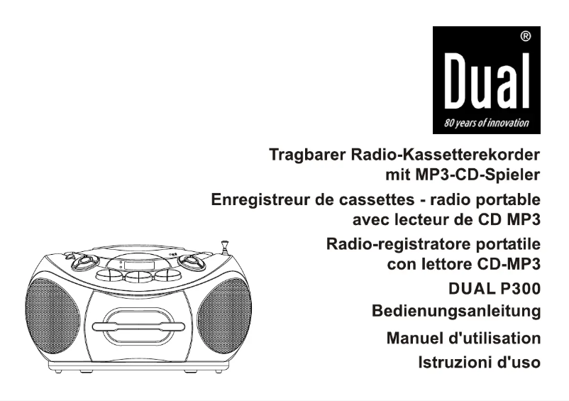 Page 1 de la notice Manuel utilisateur Dual P300