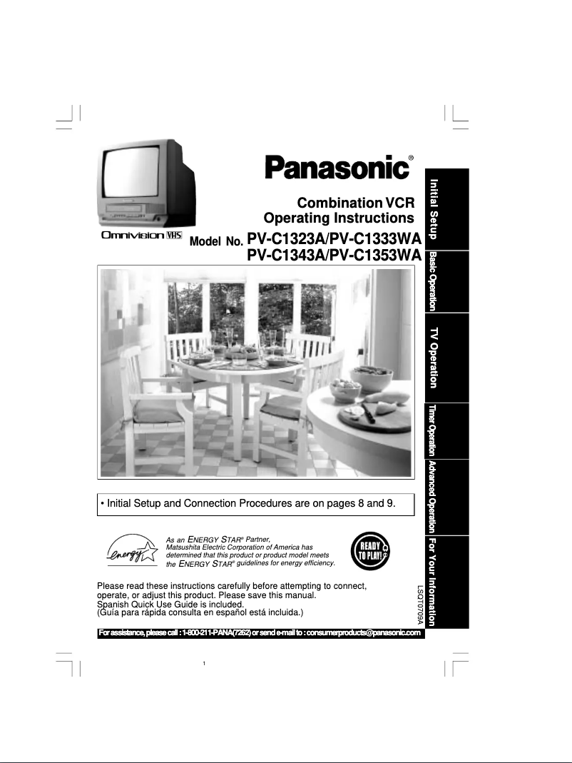 Page 1 de la notice Manuel utilisateur Panasonic PV-C1353