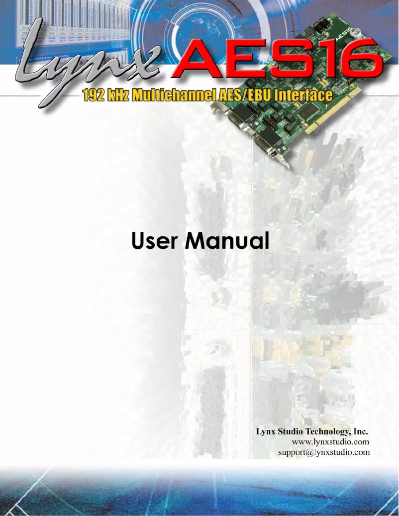 Page 1 de la notice Manuel utilisateur Lynx AES16