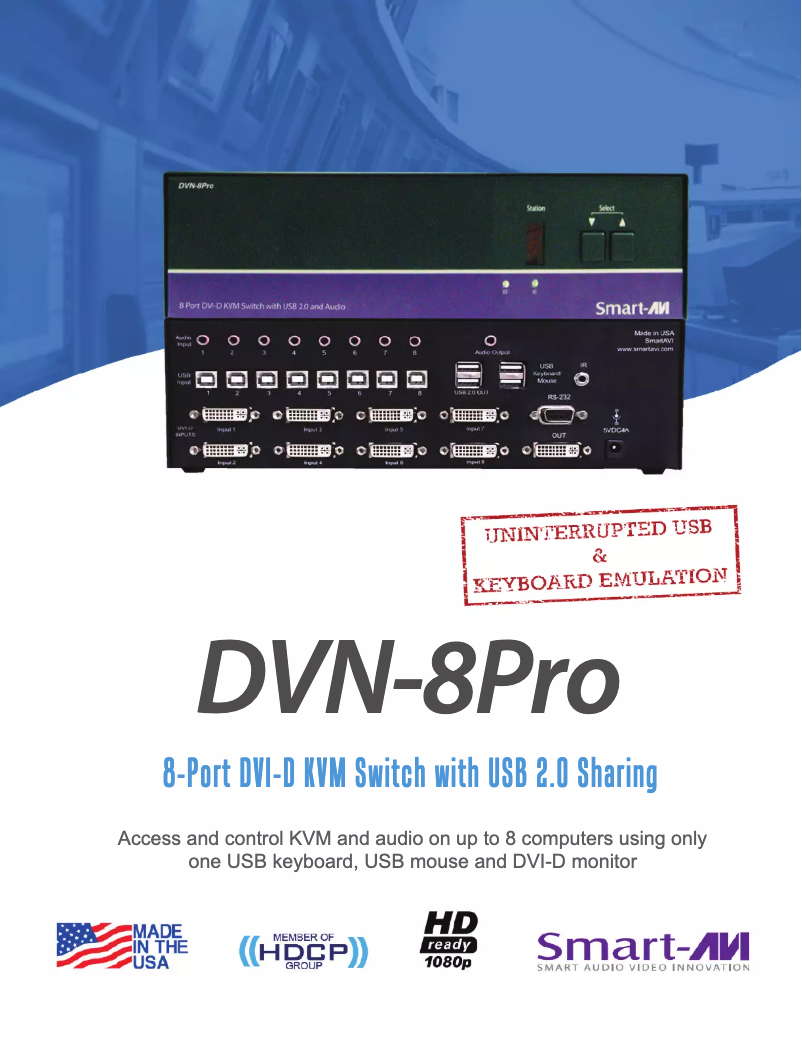 Page 1 de la notice Manuel utilisateur Smart-AVI DVN-8Pro