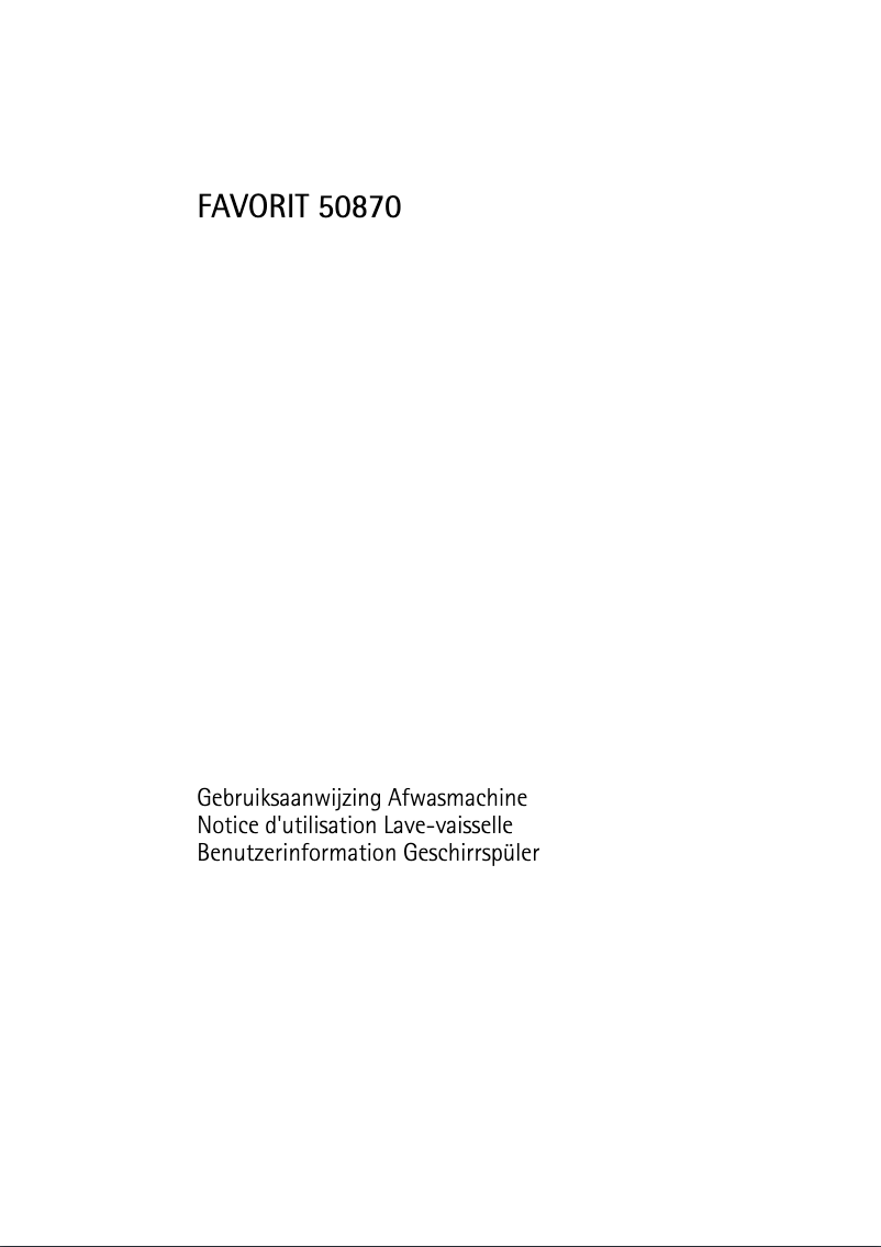 Page n°1 - Manuel utilisateur AEG-Electrolux Favorit 50870